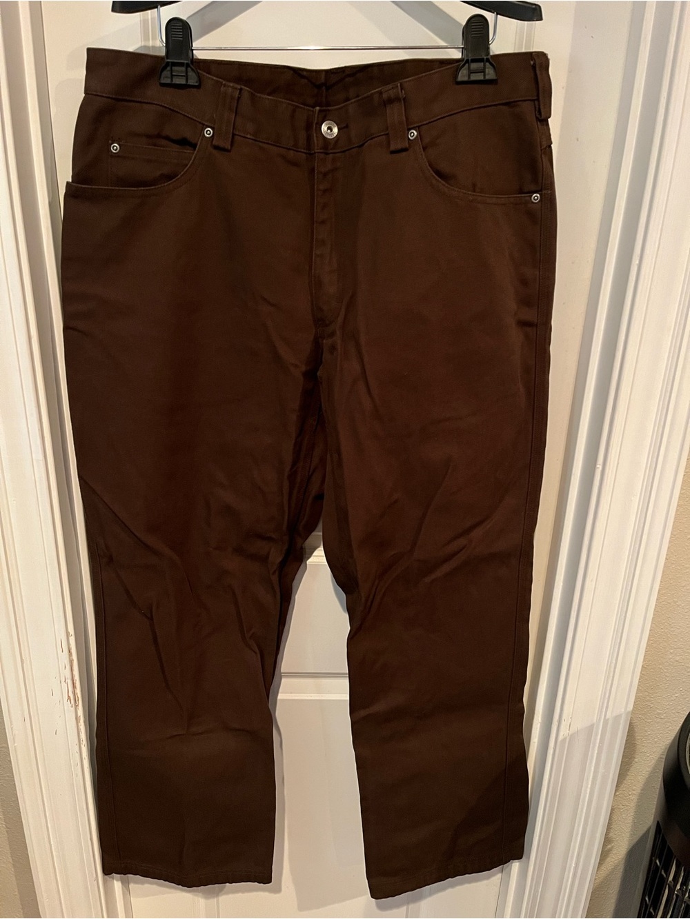 Duluth Trading Co Dark Brown Straight-Leg Pants